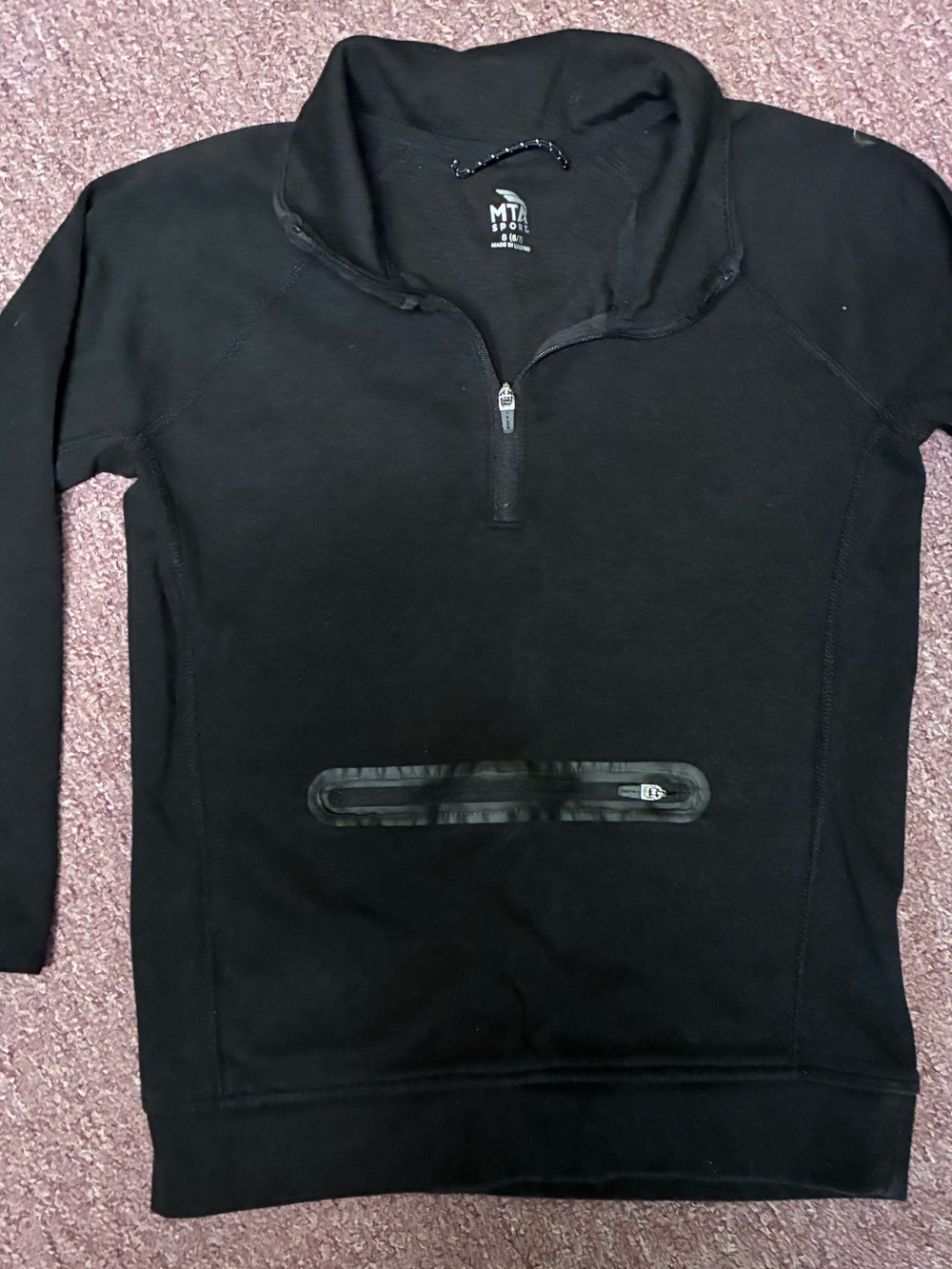 MTA Sport boys Black Quarter-Zip Pullover Sweater
